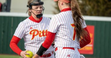 PSU Junior Hannah Harrison came in to pitch in relief for Weir after she came out of the game. She pitched 1.2 innings of runless softball on their way to stomping the Drury Panthers 11-2 on Feb. 19 at the Gene Bicknell Sports Complex. Photo Credit to Alex Perry.